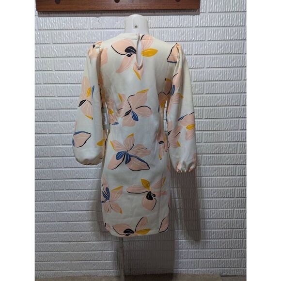 O.T.G. On The Go Women's White & Pink Crewneck Balloon Sleeve Soft Polyester Dre - Picture 4 of 8